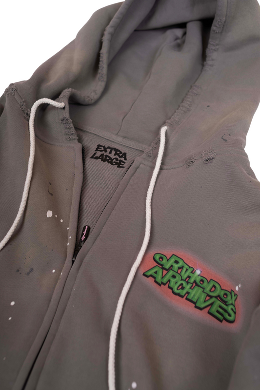 "Whats up Dox" Gray Zip Up