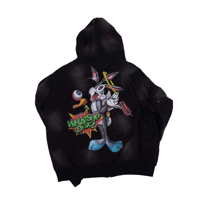 "Whats up Dox" Black Zip Up